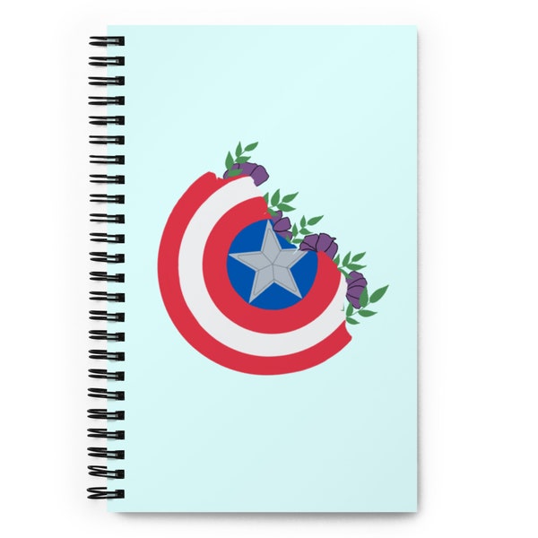 Captain America shield spiral notebook