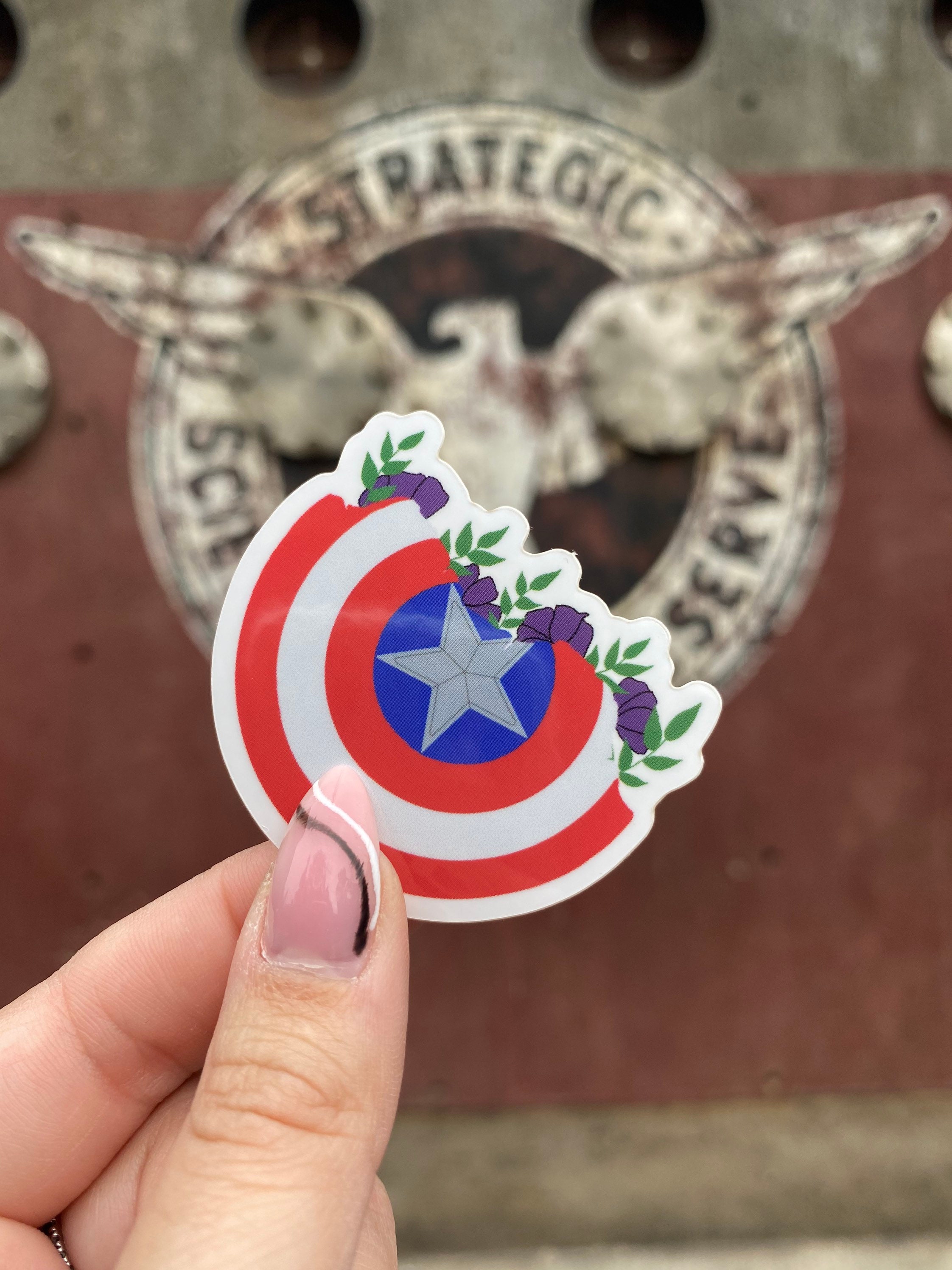 Captain America Shield Vinyl Sticker Etsy