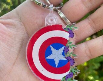 Marvel Kawaii Captain America gummi Schlüsselanhänger Keychain Porte Cles NEU 