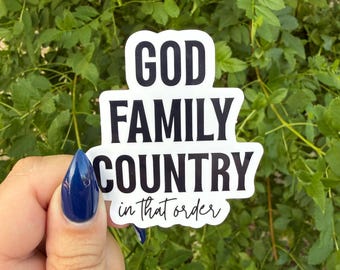God, Family, Country vinyl sticker
