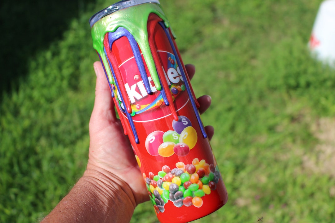 Custom Skittles Candy Tumbler With 3D Candy Drip, Skittles Cup ...