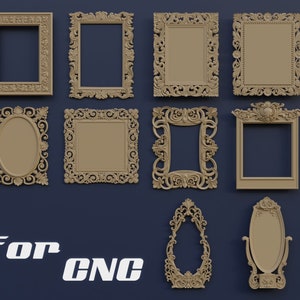 3D Frames STL file Collection for CNC machine | Blender 3dsMax Modeling Decorative wall Mirror/Photo Frame set of 15