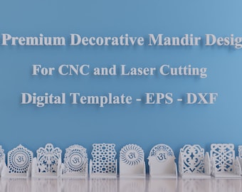 10 Decorative Mandir Templates for CNC Laser Cutting (DXF, EPS)