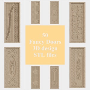 50 ausgefallene Tür Designs: CNC Ready 3D STL Sammlung (Digitaler Download)