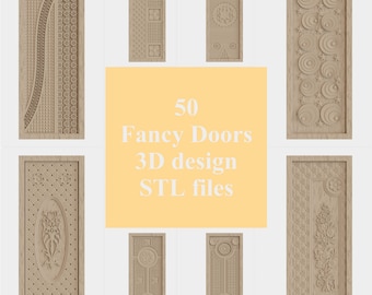 50 diseños de puertas elegantes: Colección STL 3D para CNC (Descarga digital)