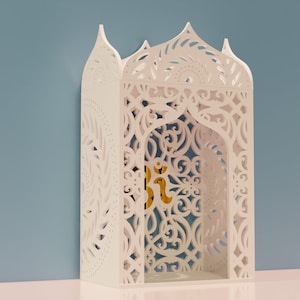 Mandir For Pooja Room | Home/Office Decorative Temple Design cutting Plan With religious symbol- OM. CNC Laser Cut Design plan
