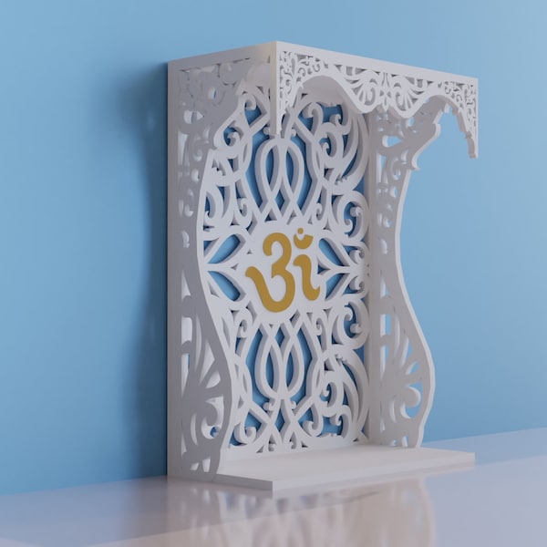 CNC Laser Cut Design DXF file for Mandir For God Prayer Room Pooja Room Home Decorative Temple/Mandir Design Plan For Home And Office