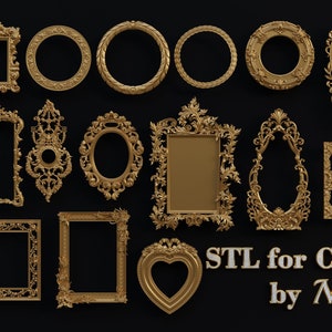 15 Ready to Use STL Files of Mirror and Photo Frames for CNC Machining and Creative Designing | Blender, Artcam, Aspire designs