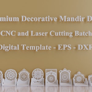 Verzameling van 10 decoratieve mandir-ontwerpsjablonen DXF en EPS en Ai voor CNC- en lasersnijmachines Batch-2