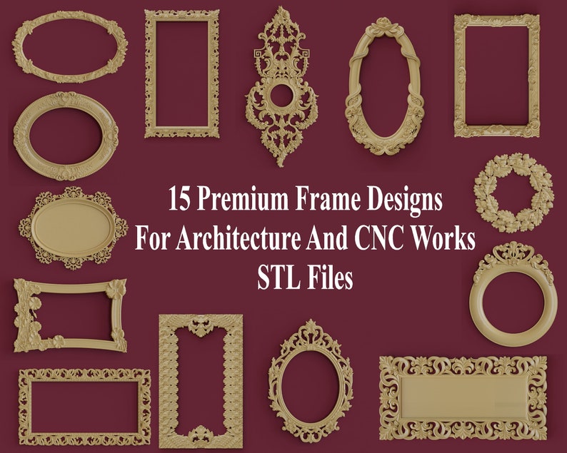 File Frame Design 3d Frames STL File Collection for CNC Machine & Architectural Modeling ...