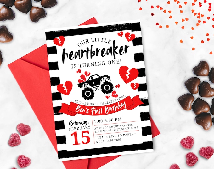 Little Heartbreaker is Turning One First Birthday Instant Editable ...