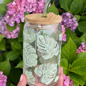 Monstera Leaf Beer Can Glass, Iced Coffee Glass Can, Beer Can Glass - Etsy