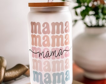 Extrogif Gifts For Mom - Mothers Day Mama Gifts From Daughter Son, 1 Mom Nutrition Facts Coffee Glass Cup With Lid Straw, Birthday Gift Ideas For Women, Wife, Pregnant