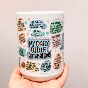Mug santé mentale, tasse en verre affirmations quotidiennes, tasse affirmations quotidiennes 15 oz, cadeau pour elle, gobelet meilleur ami, sensibilisation à la santé mentale