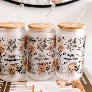 Daily reminders tumbler 16oz Daily affirmations tumbler gift for her best friend tumbler Mental Health Daily Affirmation tumbler Bridal Gift
