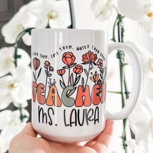 Custom Teacher name Mug, Teacher appreciation gifts, Personalized Teacher Gifts, Teacher name Coffee Mug, Math Teacher giftful Mug