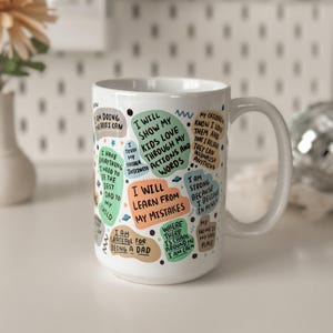 Dad Daily Affirmation coffee mug Giftful mug Best Dad Ever 15oz Ceramic Coffee cup Fathers Day Gifts for Dad Positive Cup Dad Birthday Gift