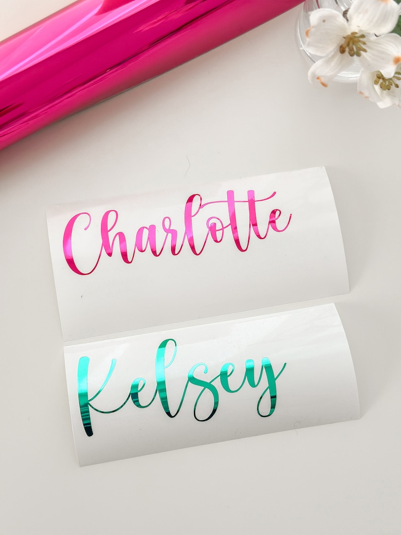 Custom Name Vinyl Decal Wedding Stickers Wedding Bridesmaids Decals Name tags Guest Place card Name glassware decal