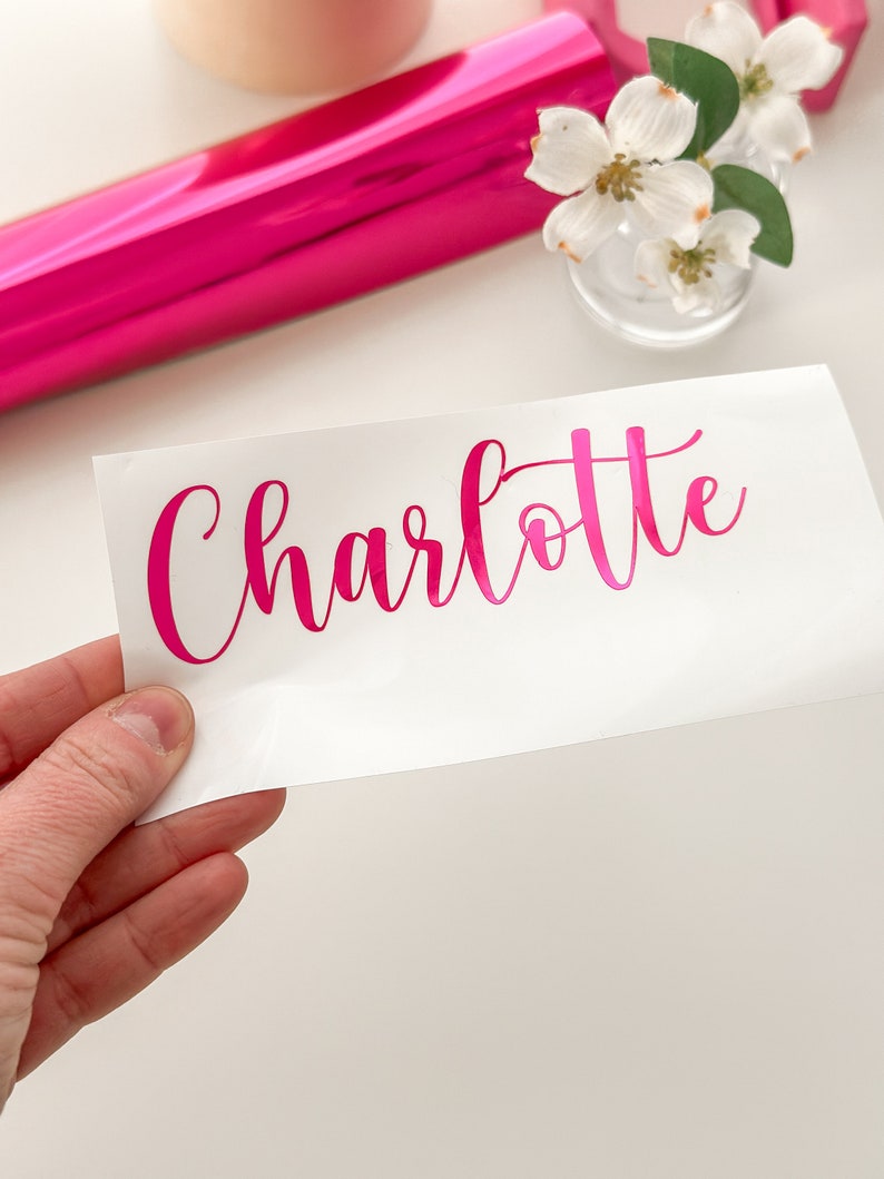 Custom Wedding Stickers Chrome Vinyl Name Decals Name Sticker Decal Bridal Shower name Labels For Tumblers Gift bags Bridal party gift Label