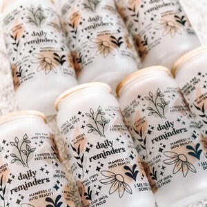Daily Reminders Glass tumbler Affirmations Glass cup 16oz Daily affirmations tumbler gift for her best friend tumbler Daily Manifestation
