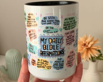 Bijbel dagelijkse herinneringen koffiemok 15oz cadeau voor haar beste vriend Geestelijke gezondheid bewustzijn Bijbelverzen christelijke cadeaus voor vrouwen Geloof cadeau