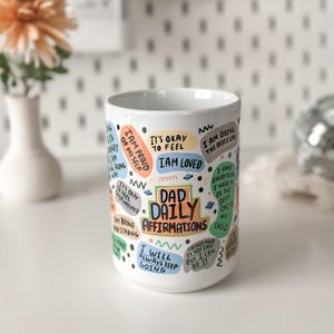 Dad Daily Affirmation coffee mug Giftful mug Best Dad Ever 15oz Ceramic Coffee cup Fathers Day Gifts for Dad Positive Cup Dad Birthday Gift