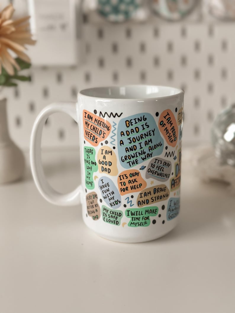Dad Daily Affirmation coffee mug Giftful mug Best Dad Ever 15oz Ceramic Coffee cup Fathers Day Gifts for Dad Positive Cup Dad Birthday Gift