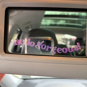 Spiegel autospiegel sticker, je ziet er goed uit auto spiegel sticker, achteruitkijkspiegel sticker, auto sticker sticker, spiegel stickers vinyl, inspirerende citaten