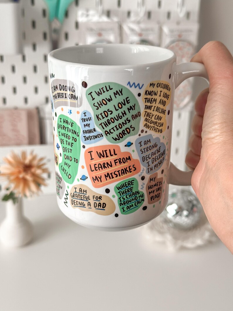 Dad Daily Affirmation coffee mug Giftful mug Best Dad Ever 15oz Ceramic Coffee cup Fathers Day Gifts for Dad Positive Cup Dad Birthday Gift