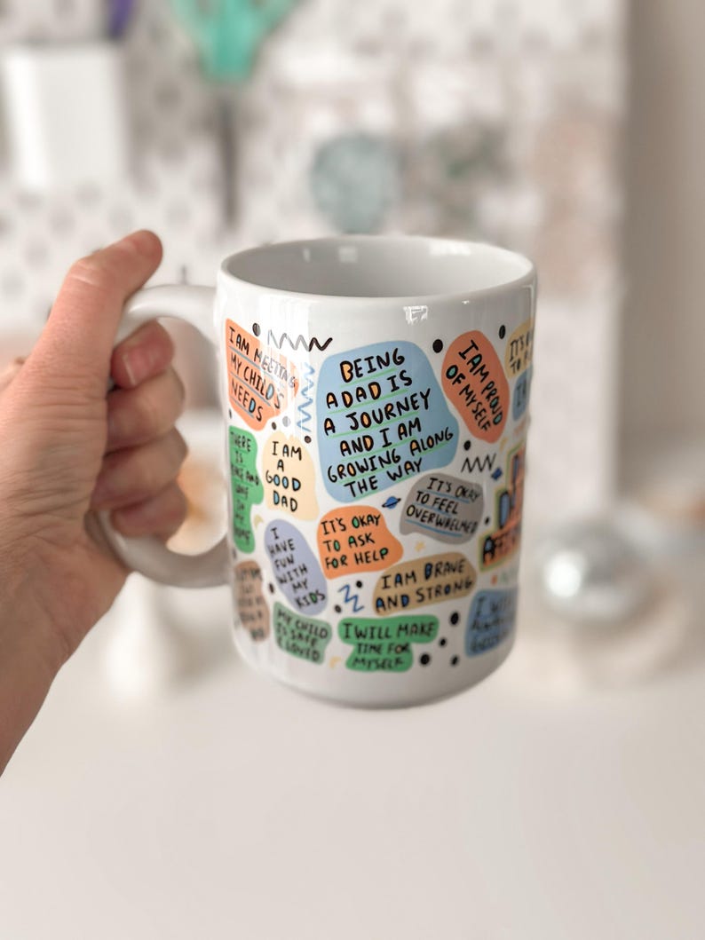 Dad Daily Affirmation coffee mug Giftful mug Best Dad Ever 15oz Ceramic Coffee cup Fathers Day Gifts for Dad Positive Cup Dad Birthday Gift