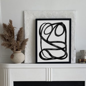 In Line Framed Modern Art Print, Minimal Art Print, Abstract Art Print, Framed Art Print
