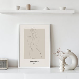 la femme Framed Modern Art Print, Minimal Art Print, Abstract Art Print, One Line Drawing