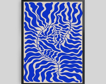 Seaweed Graphic Art Print, Printable Wall Décor, Graphic Design, Minimal, Modern, Bold, Plants, Leaves