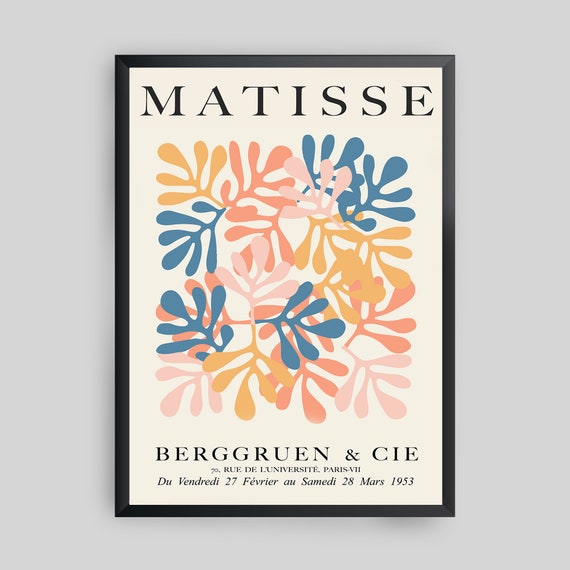 Matisse Shapes Framed Modern Art Print 16x20, Minimal Art Print, Abstract Art Print, Framed Art Print