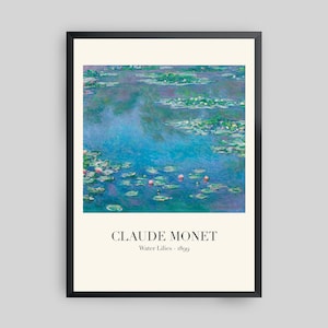 Water Lilies, Monet, Framed Modern Art Print, Minimal Art Print, Abstract Art Print, Framed Art Print