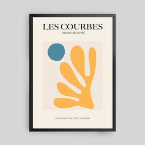Les Courbes II Framed Modern Art Print, Minimal Art Print, Abstract Art Print, Framed Art Print