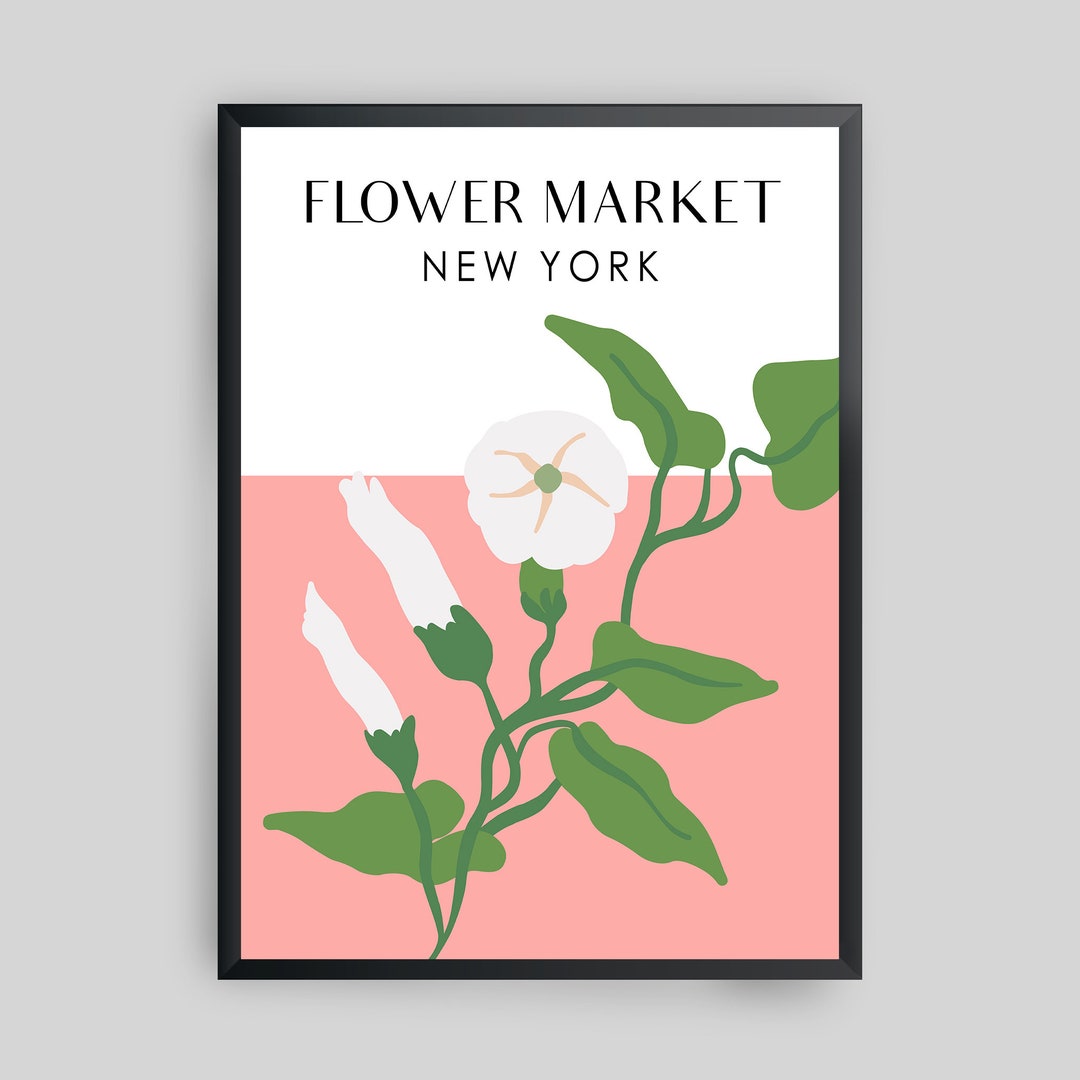 New York Flower Market II Framed Modern Art Print Minimal Art Etsy