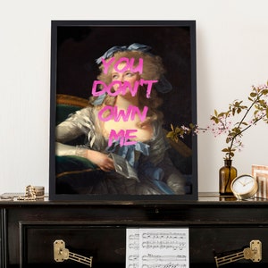 You Don&#39;t Own Me Modern Art Print, Minimal Art Print, Abstract Art Print, Framed Art Print