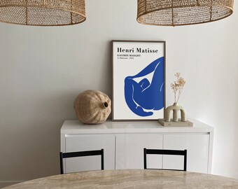 Matisse Blue Figure Framed Modern Art Print, Minimal Art Print, Abstract Art Print, Framed Art Print