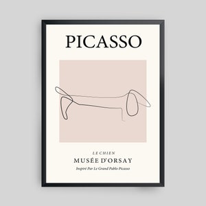 Le Chien Framed Modern Art Print, Minimal Art Print, Abstract Art Print, Framed Art Print