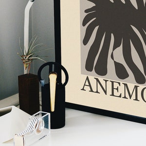 Anemone in Black Framed Modern Art Print,  Minimal Art Print, Abstract Art Print, Framed Art Print