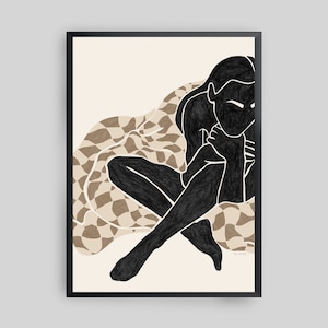 Woman Without War III Modern Art Print, Minimal Art Print, Abstract Art Print, Framed Art Print