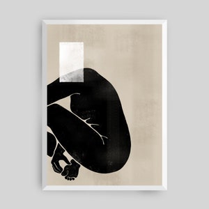 Modern Woman Neutral II Framed Modern Art Print, Minimal Art Print, Abstract Art Print, Framed Art Print