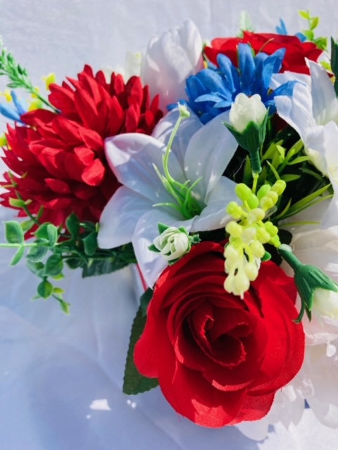 Flat headstone or grave marker flowers for Cemetery Etsy