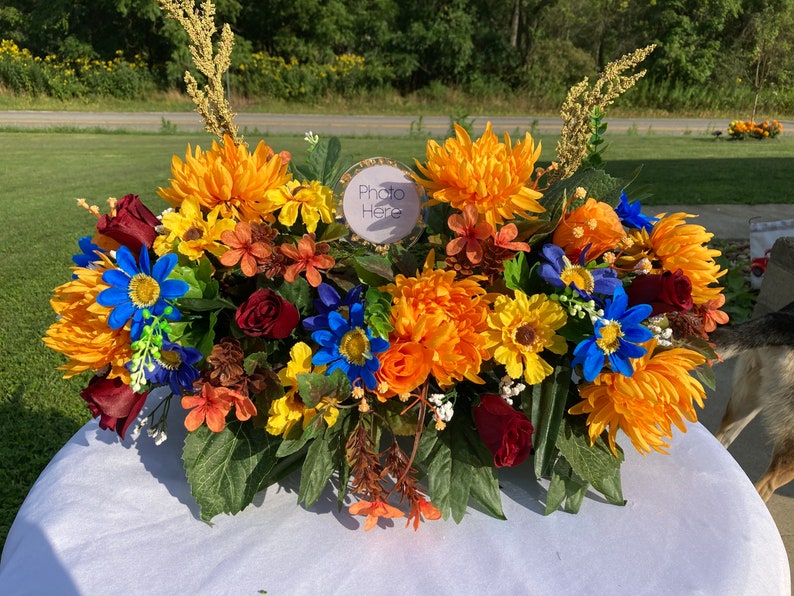 Cemetery Memorial Photo Cemetery Decorations Grave Etsy