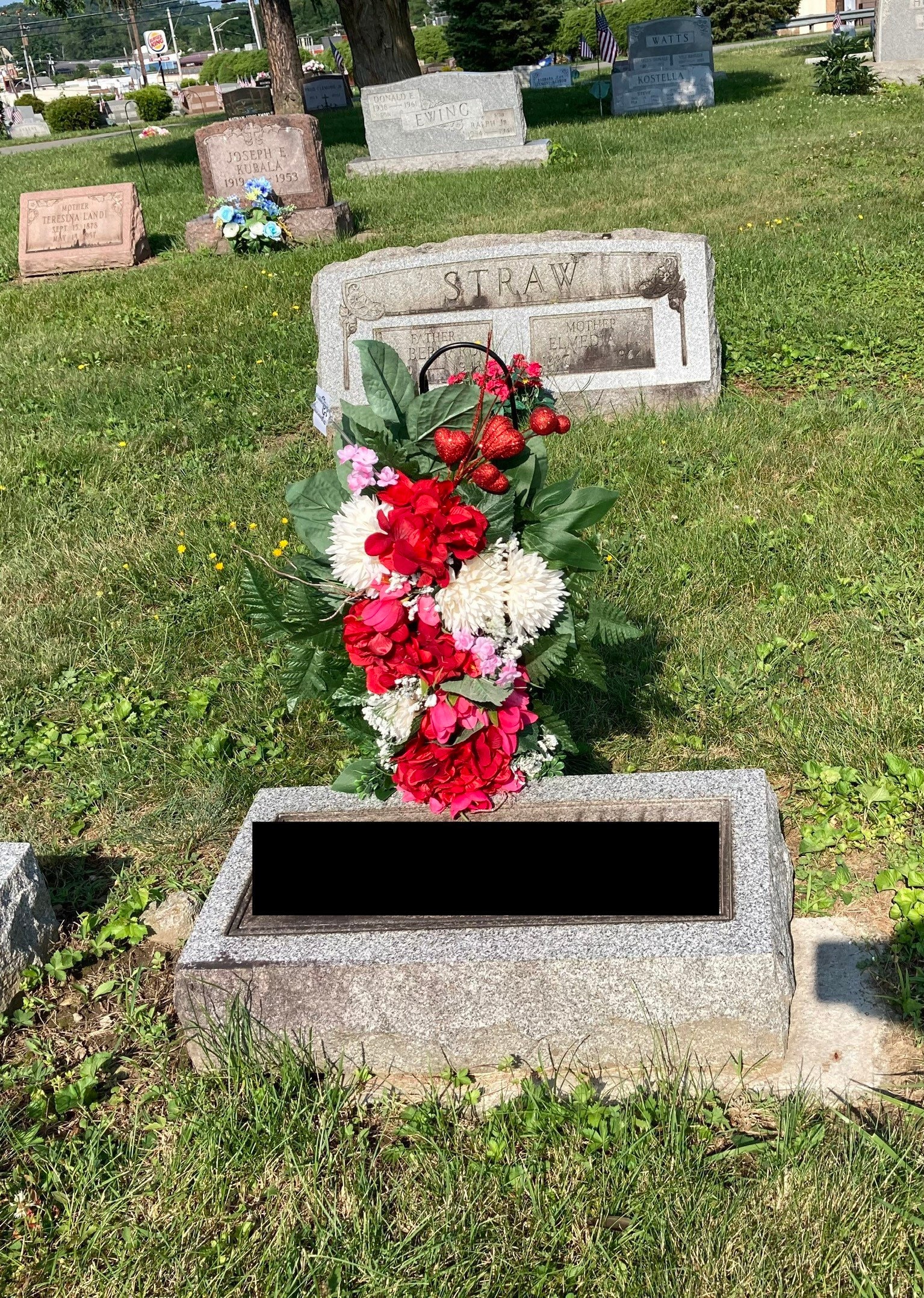 Flat Headstone or Grave Marker flowers for Cemetery Etsy