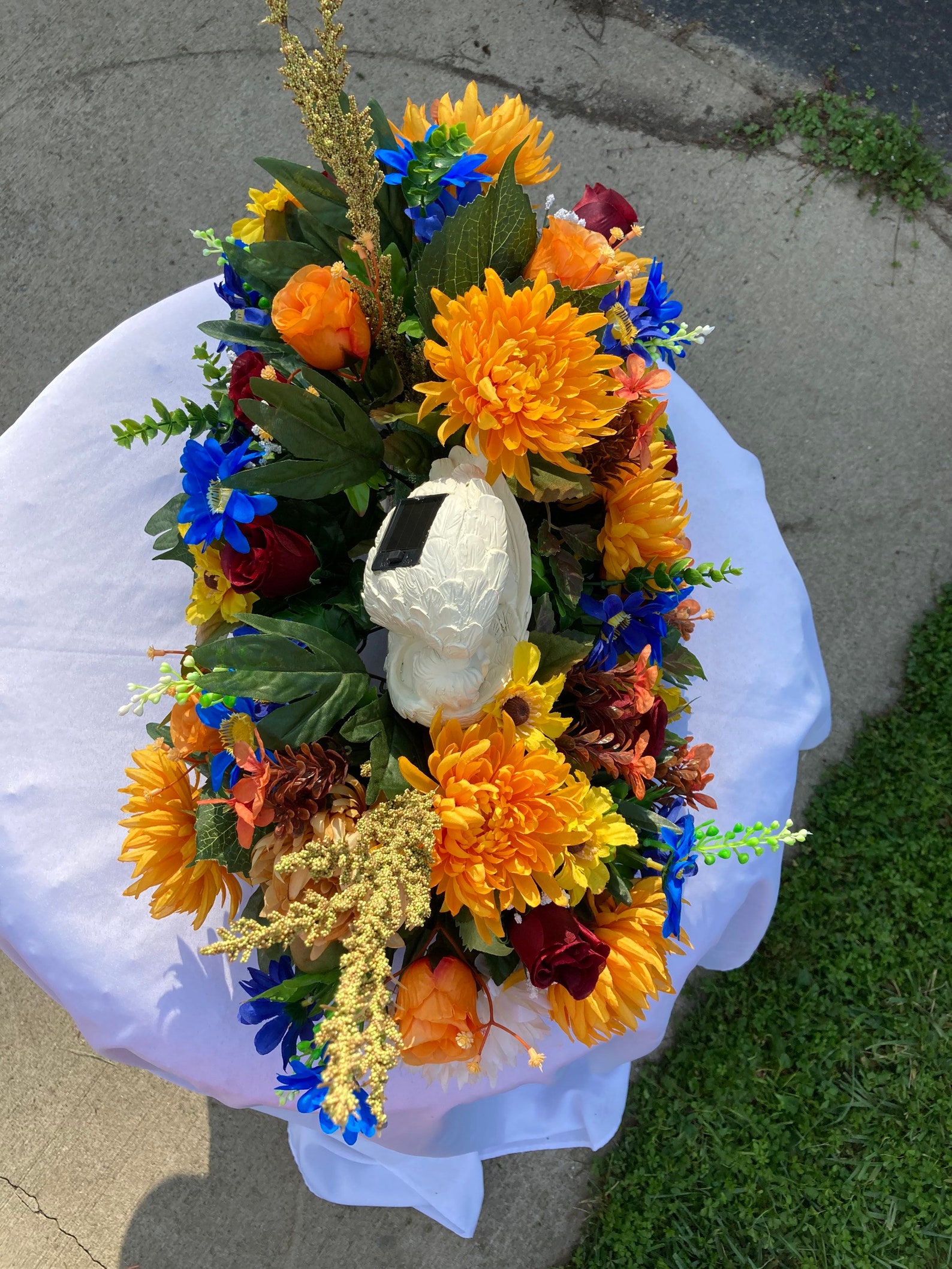 Fall Cemetery Flowers for Slanted Headstone Solar Light Etsy