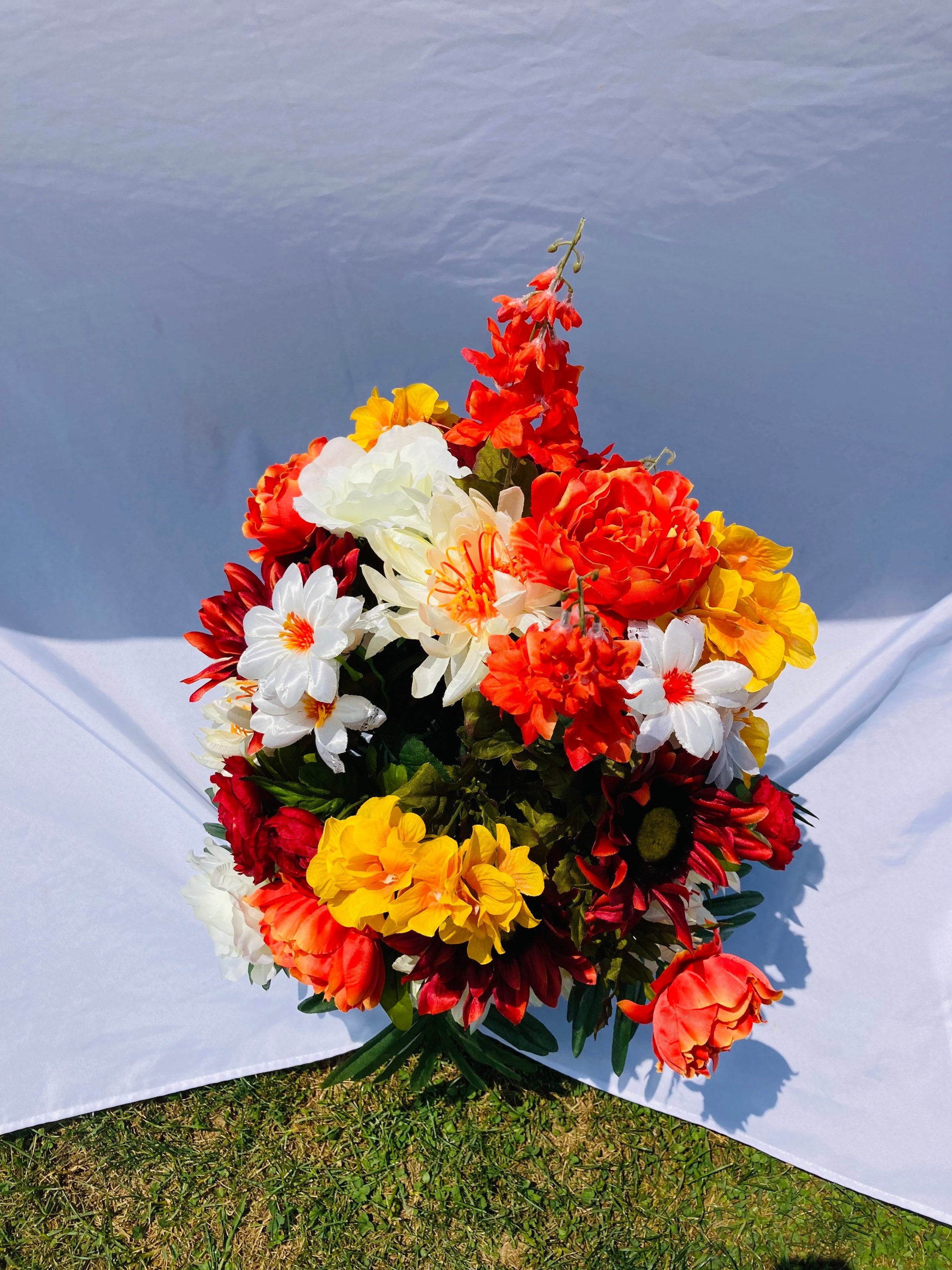 Fall Cemetery Flowers for Grave Marker or Flat Headstone Etsy