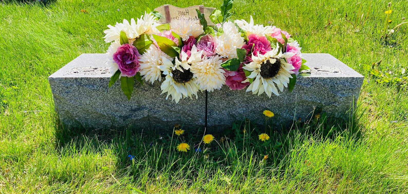 Fall cemetery flowers for flat Headstone grave decorations Etsy