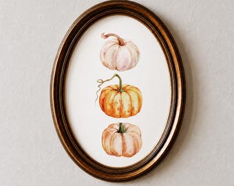 Kürbis Druck Herbst Dekor, Kürbis Druckbare Wandkunst, Kürbis Aquarell Malerei, Herbst Wandkunst, Rustikaler Herbst Druck, Herbst Bauernhaus